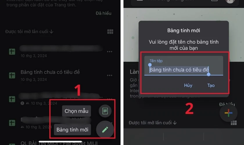 Hoàn thành cách tạo Google Sheets trên điện thoại nhanh chóng