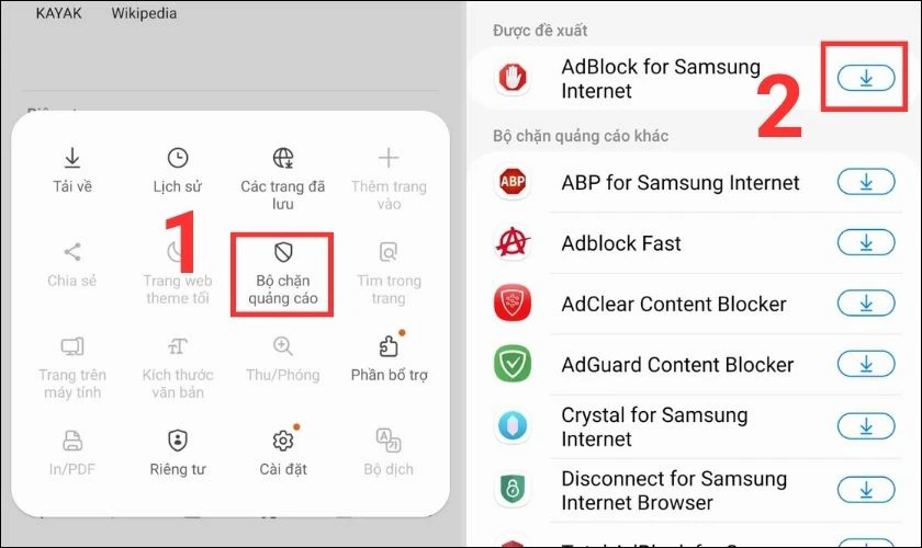 Thêm bộ chặn quảng cáo phù hợp vào điện thoại 