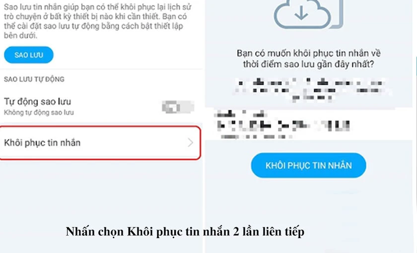 Thu hồi tin nhắn đã xóa nhóm