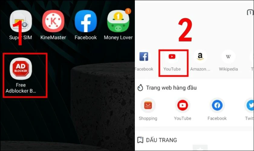 Mở trình duyệt Adblock, tiếp theo truy cập đến trang web bất kỳ